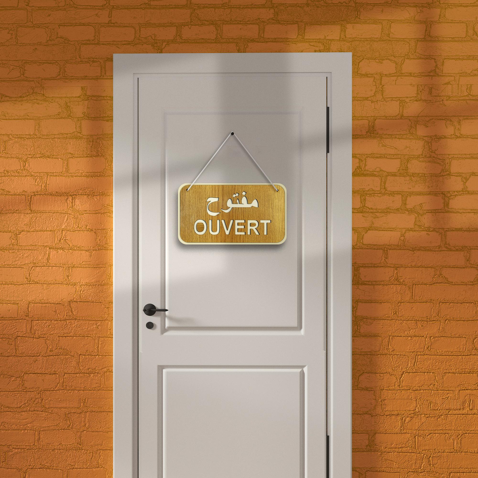 Panneau "Ouvert / Fermé" Bilingue